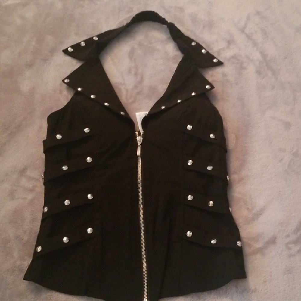 Black Zip Up Tank Top